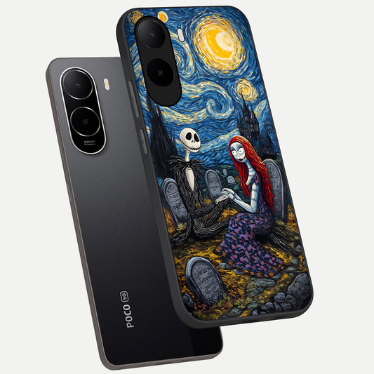 Eternal Night Love phone case For Poco C85x showing premium glass back cover with detailed artwork