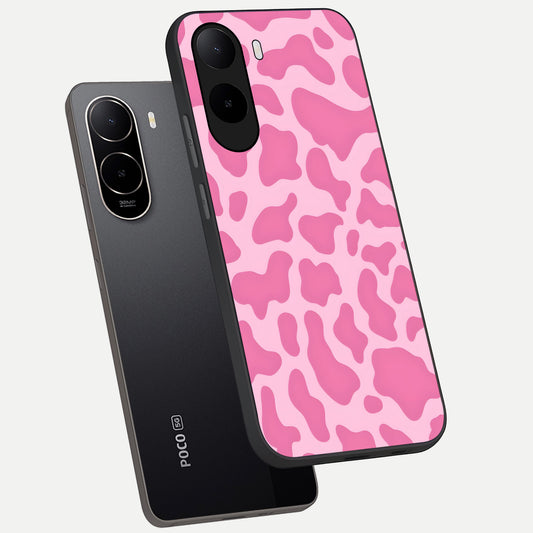 Pinkish Scenery phone case For Poco C85x showing premium glass back cover with detailed artwork