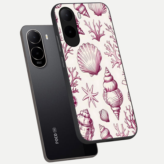 Pink Power Sparks phone case For Poco C85x showing premium glass back cover with detailed artwork