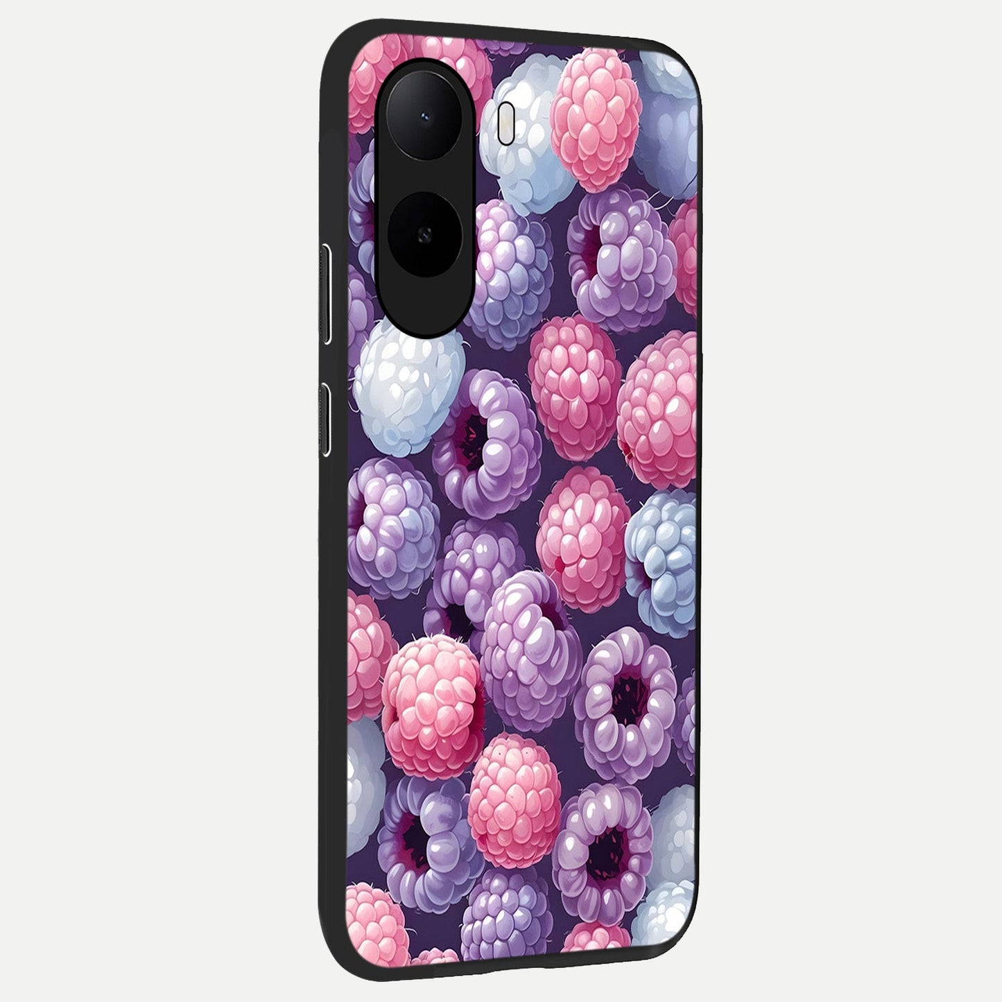 Berry Candy Pop back cover For Poco C85x slim fit glass case with vibrant aesthetic design