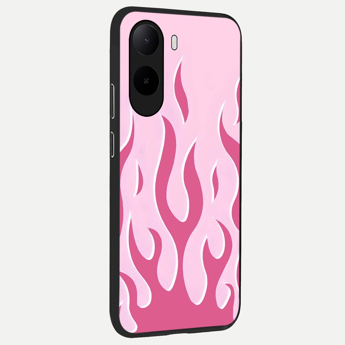 Blush Flame Energy back cover For Poco C85x slim fit glass case with vibrant aesthetic design