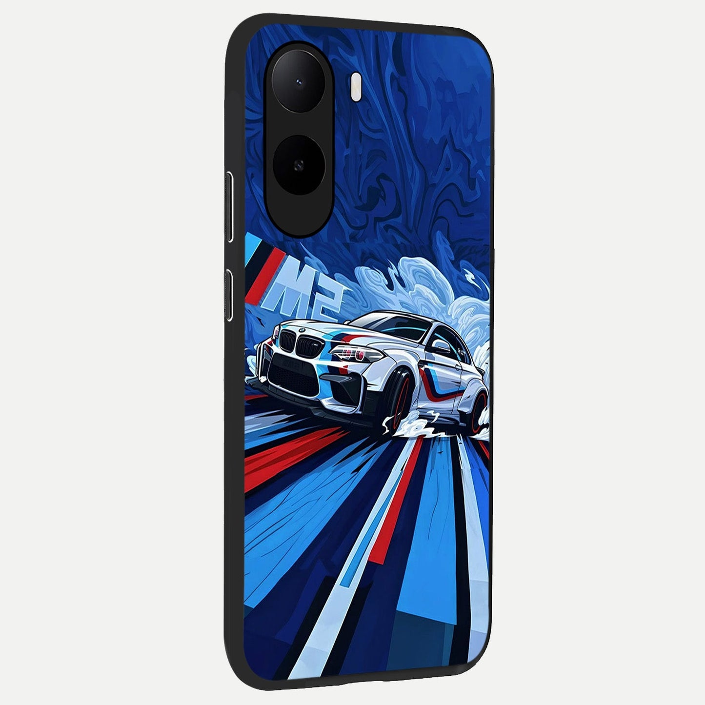 Drift Power Rush back cover For Poco C85x slim fit glass case with vibrant aesthetic design