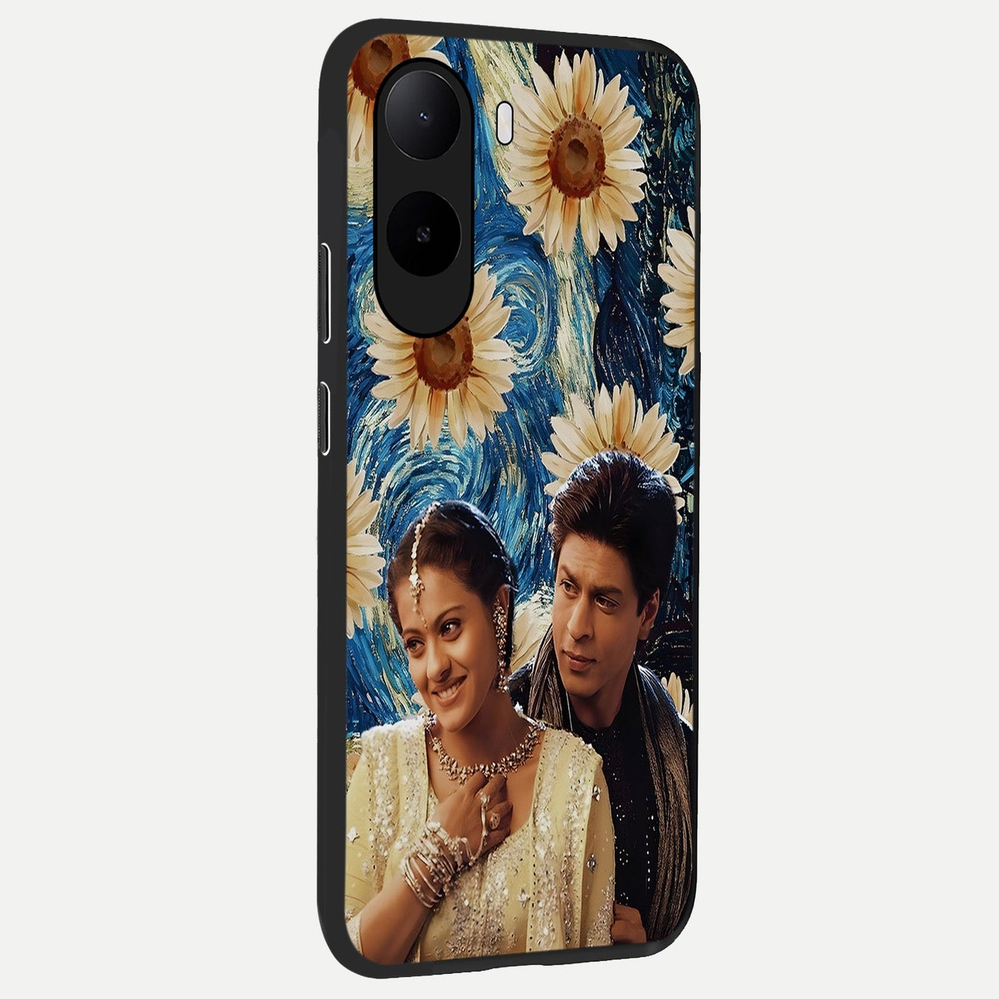 Eternal Love Story back cover For Poco C85x slim fit glass case with vibrant aesthetic design
