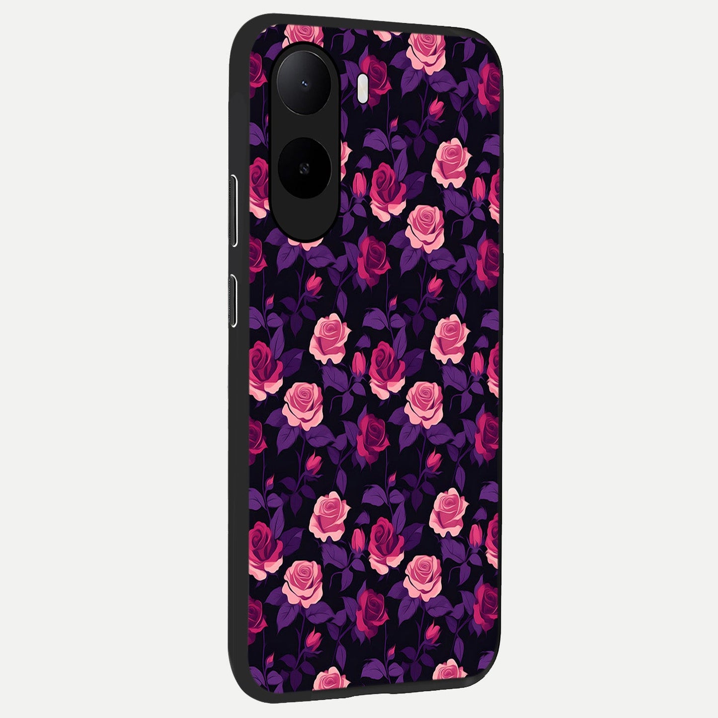 Rose Garden Twilight back cover For Poco C85x slim fit glass case with vibrant aesthetic design