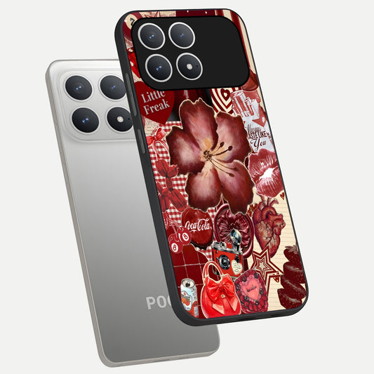 Aesthetic Little Freak phone case For Poco F8 Pro showing premium glass back cover with detailed artwork