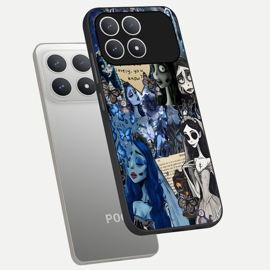 Corpse Bride Posters phone case For Poco F8 Pro showing premium glass back cover with detailed artwork