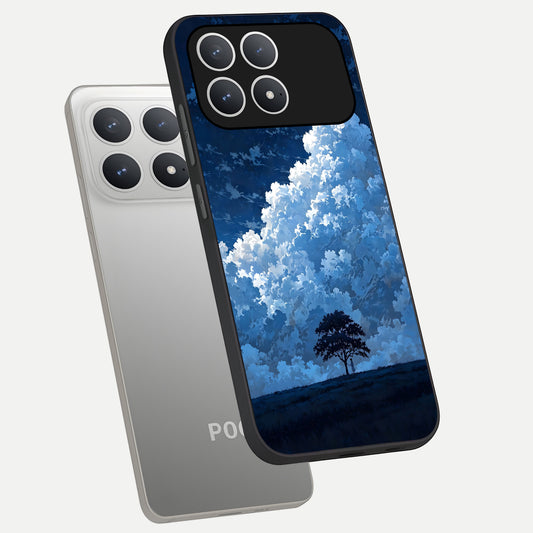 Midnight Sky Serenity phone case For Poco F8 Pro showing premium glass back cover with detailed artwork