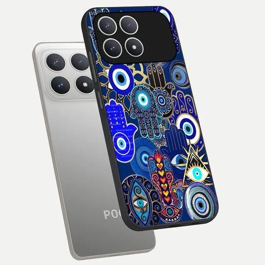 Mystic Palm Guard phone case For Poco F8 Pro showing premium glass back cover with detailed artwork