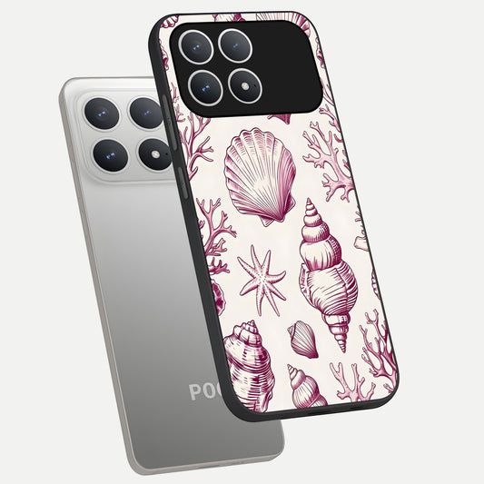 Pink Power Sparks phone case For Poco F8 Pro showing premium glass back cover with detailed artwork