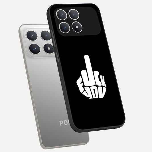 Rebel Mode On phone case For Poco F8 Pro showing premium glass back cover with detailed artwork