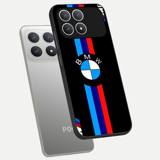 Turbo BMW Beast phone case For Poco F8 Pro showing premium glass back cover with detailed artwork