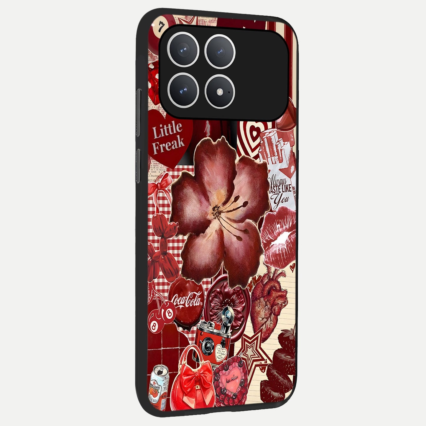 Aesthetic Little Freak back cover For Poco F8 Pro slim fit glass case with vibrant aesthetic design