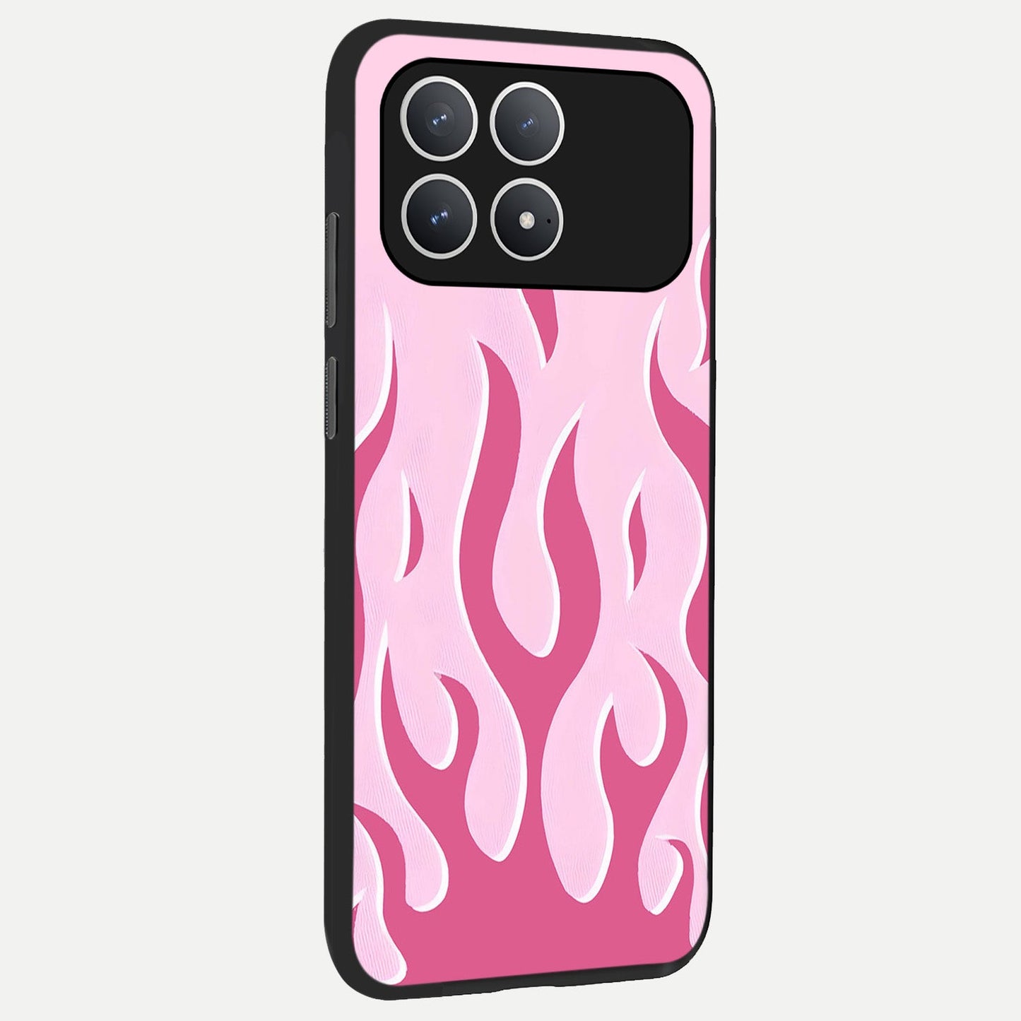 Blush Flame Energy back cover For Poco F8 Pro slim fit glass case with vibrant aesthetic design