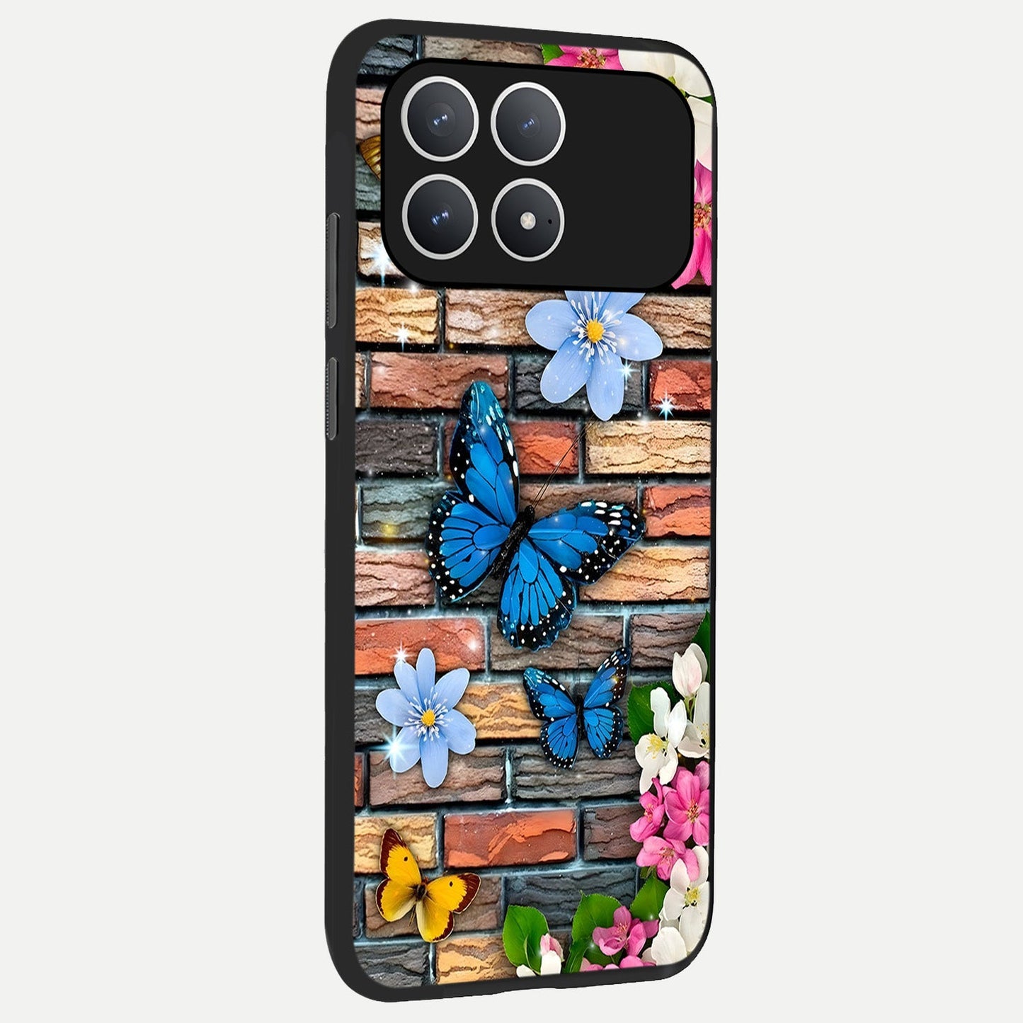 Brick Bloom Flight back cover For Poco F8 Pro slim fit glass case with vibrant aesthetic design