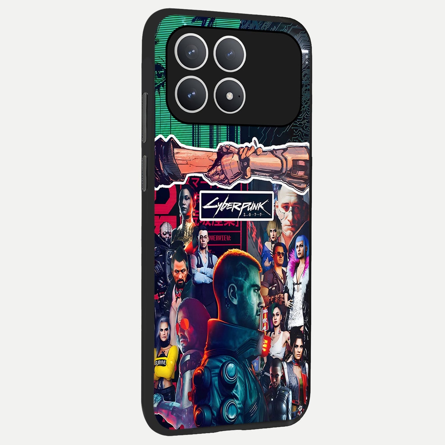 CYBERPUNK Legacy back cover For Poco F8 Pro slim fit glass case with vibrant aesthetic design