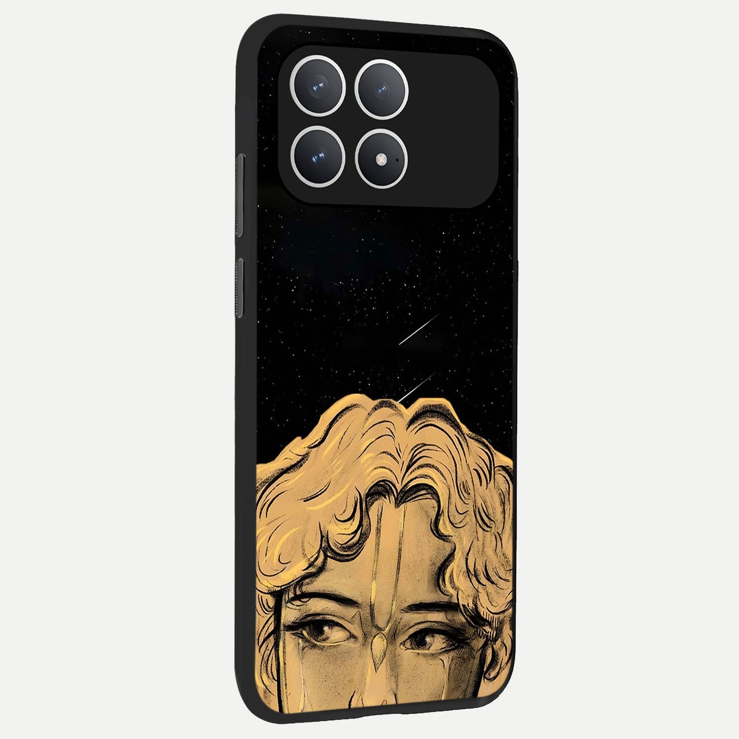 Celestial Gods Plan back cover For Poco F8 Pro slim fit glass case with vibrant aesthetic design