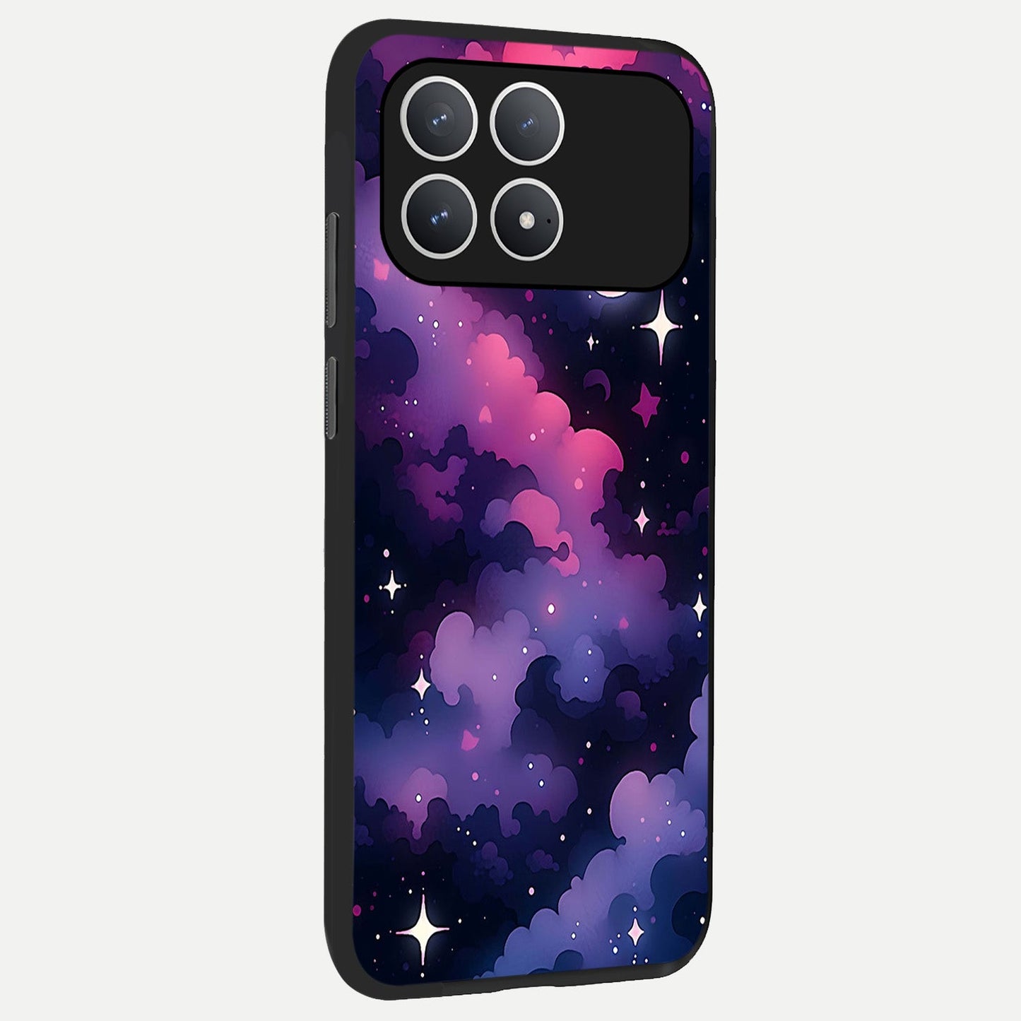 Celestial Moon Magic back cover For Poco F8 Pro slim fit glass case with vibrant aesthetic design