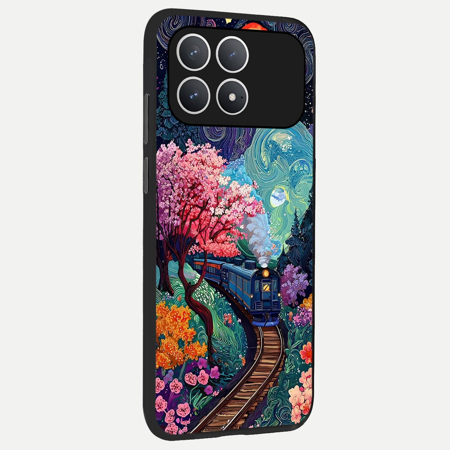 Digital Art back cover For Poco F8 Pro slim fit glass case with vibrant aesthetic design