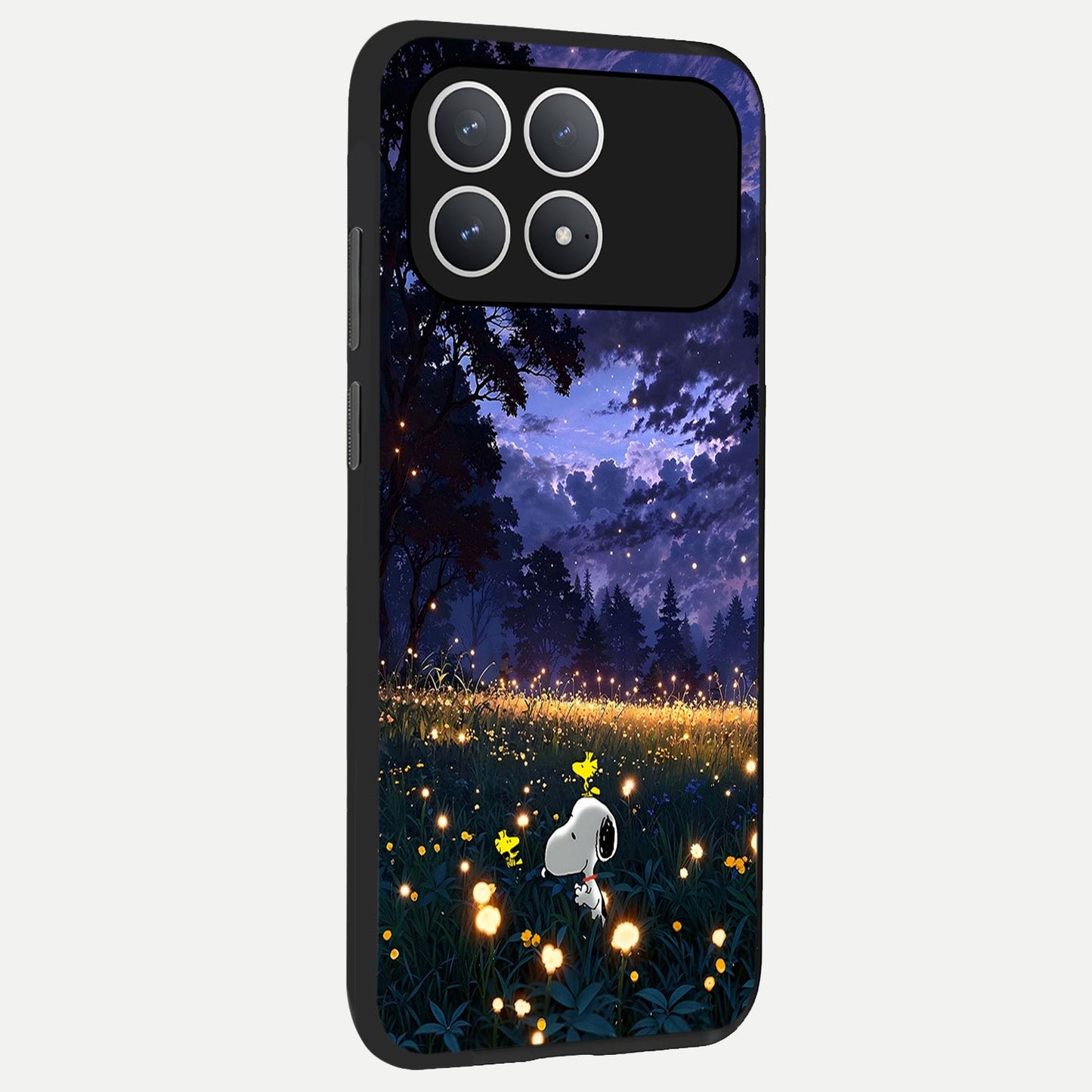 Firefly Meadow Magic back cover For Poco F8 Pro slim fit glass case with vibrant aesthetic design
