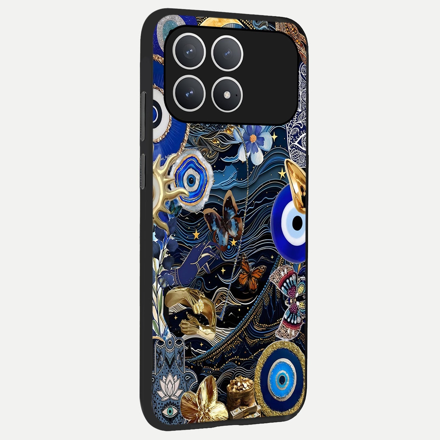 Golden Moon Magic back cover For Poco F8 Pro slim fit glass case with vibrant aesthetic design
