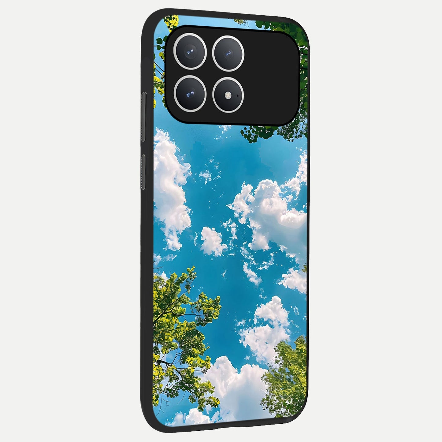 Green Moon Energy back cover For Poco F8 Pro slim fit glass case with vibrant aesthetic design