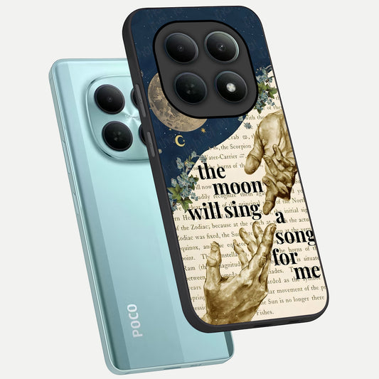 Aesthetic Divine phone case For Poco M8 showing premium glass back cover with detailed artwork