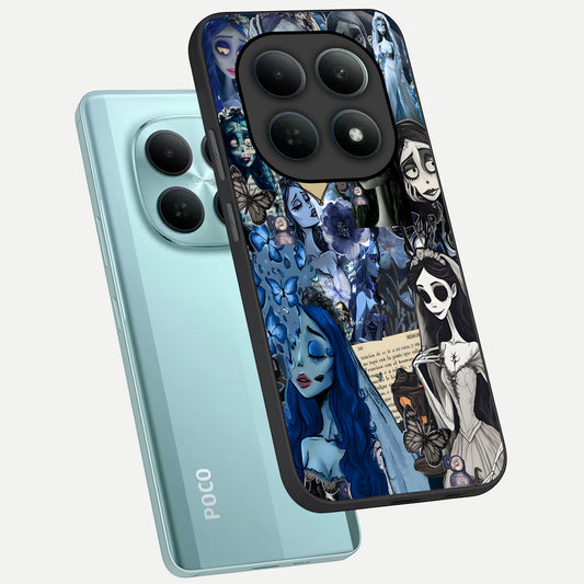 Corpse Bride Posters phone case For Poco M8 showing premium glass back cover with detailed artwork