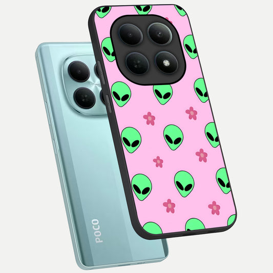 Cosmic Cute Crush phone case For Poco M8 showing premium glass back cover with detailed artwork