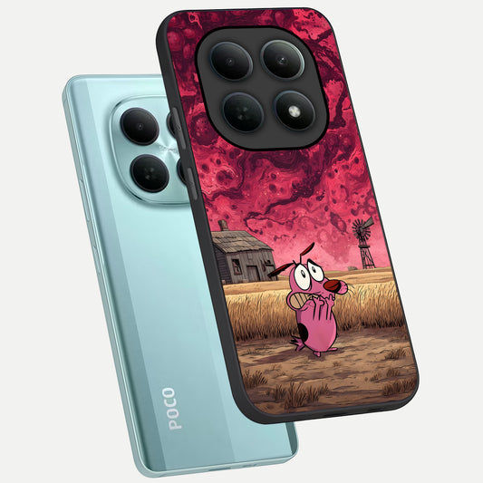 Courage Under Sky phone case For Poco M8 showing premium glass back cover with detailed artwork
