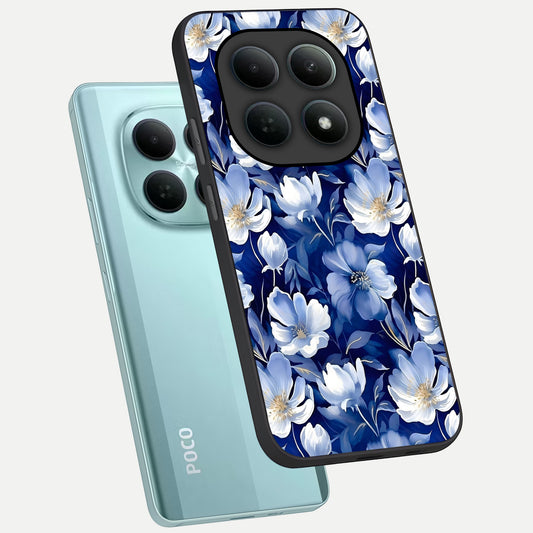 Cute Floral Patterns phone case For Poco M8 showing premium glass back cover with detailed artwork