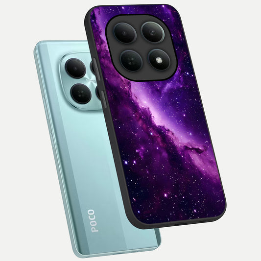 Purple Shade Sky phone case For Poco M8 showing premium glass back cover with detailed artwork