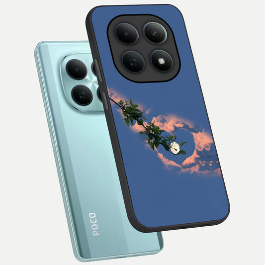 Sky Under Tree phone case For Poco M8 showing premium glass back cover with detailed artwork