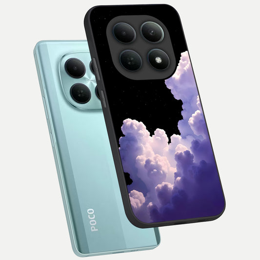 Starlit Night Whispers phone case For Poco M8 showing premium glass back cover with detailed artwork