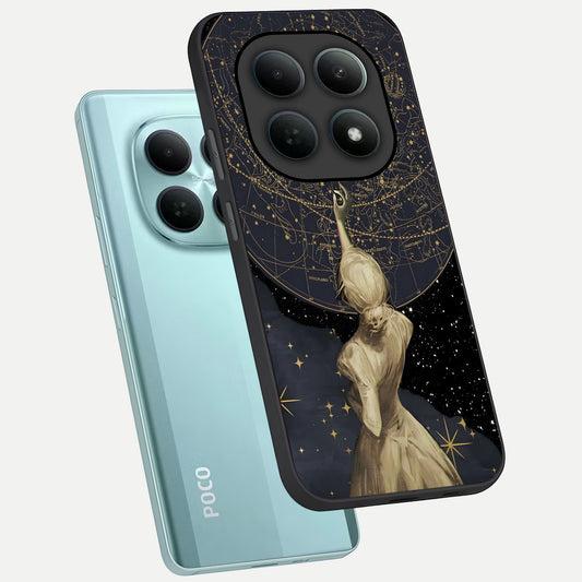 Taylor Swift Girl phone case For Poco M8 showing premium glass back cover with detailed artwork