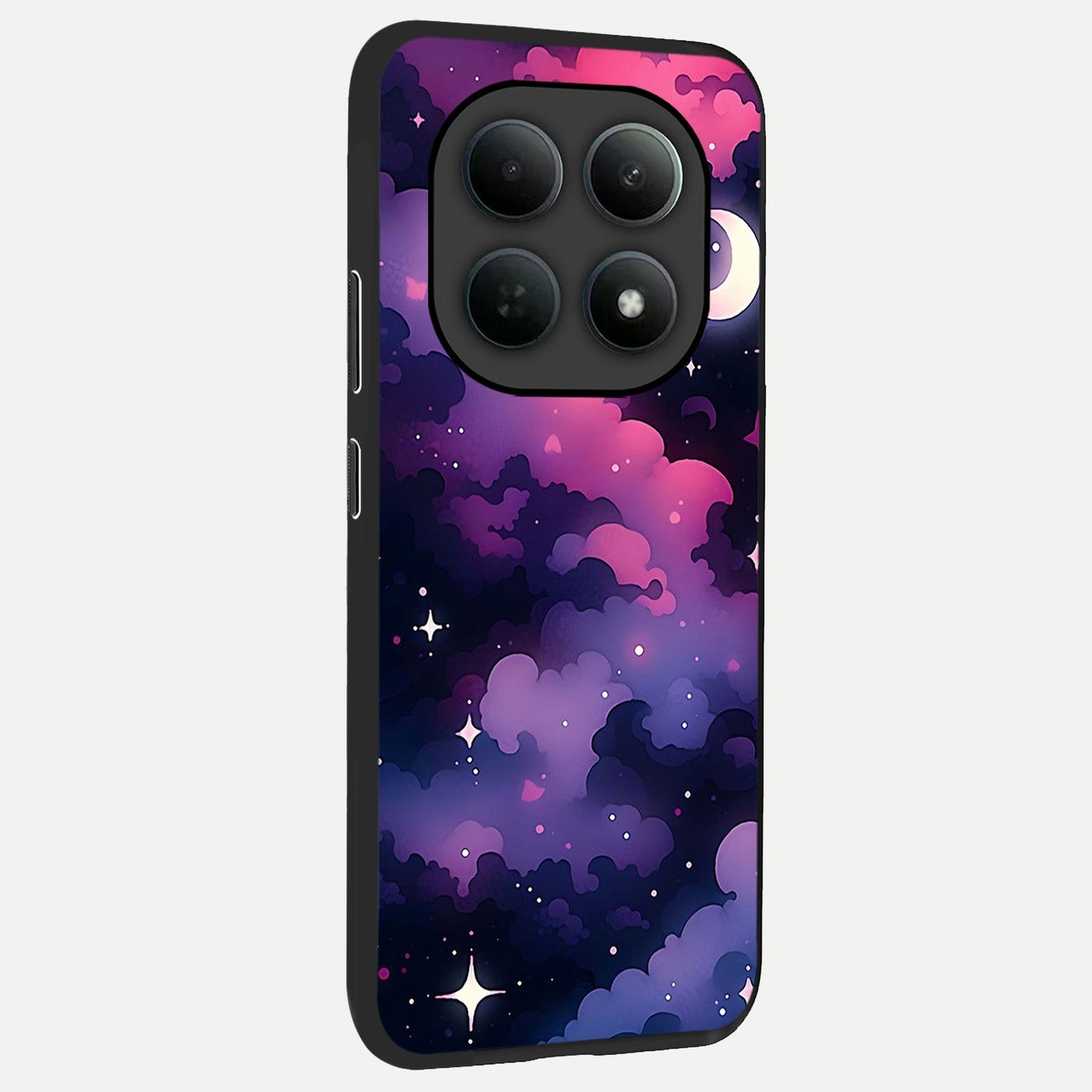 Celestial Moon Magic back cover For Poco M8 slim fit glass case with vibrant aesthetic design