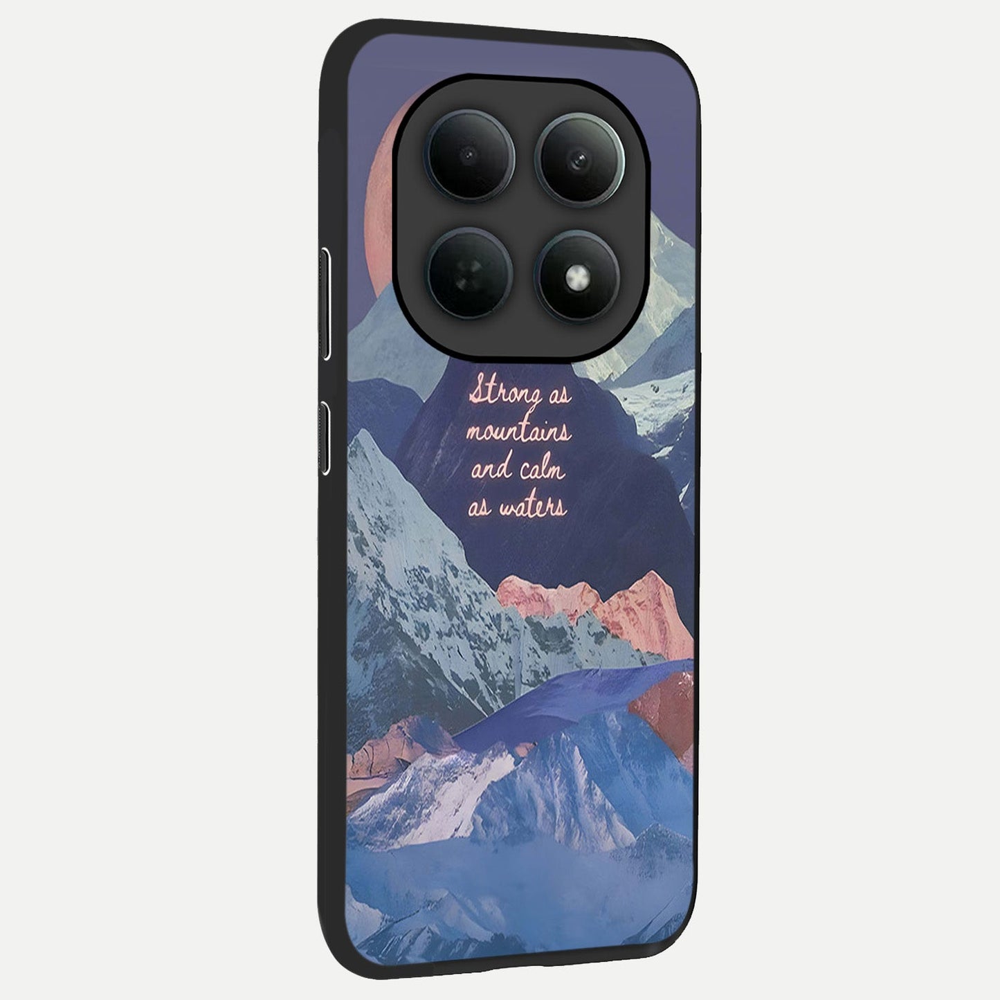 Celestial Mountain Calm back cover For Poco M8 slim fit glass case with vibrant aesthetic design