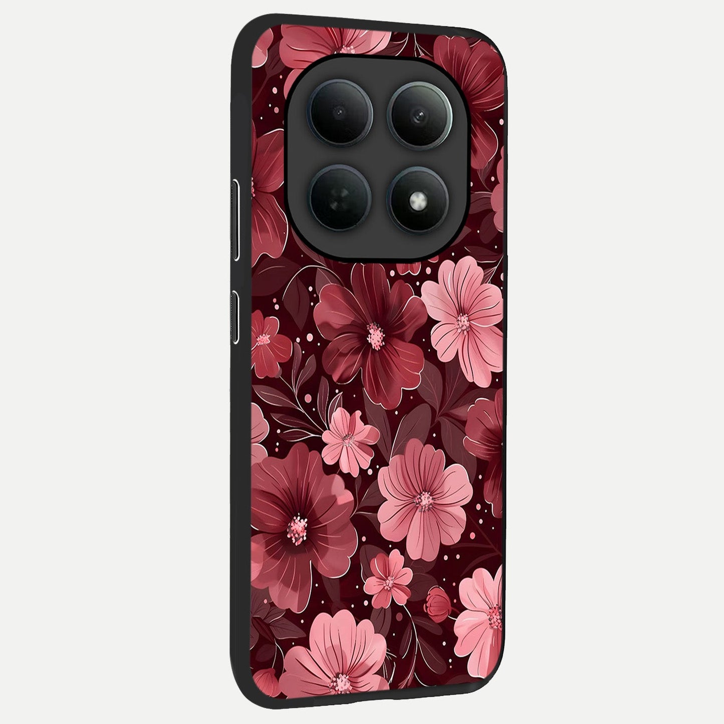 Flower Blush Bloom back cover For Poco M8 slim fit glass case with vibrant aesthetic design