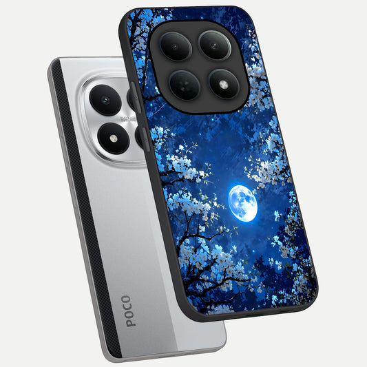 Blossom Moonlight Sky phone case For Poco M8 Pro showing premium glass back cover with detailed artwork