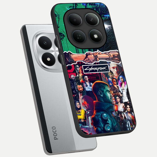 CYBERPUNK Legacy phone case For Poco M8 Pro showing premium glass back cover with detailed artwork