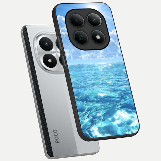 Endless Ocean Horizon phone case For Poco M8 Pro showing premium glass back cover with detailed artwork