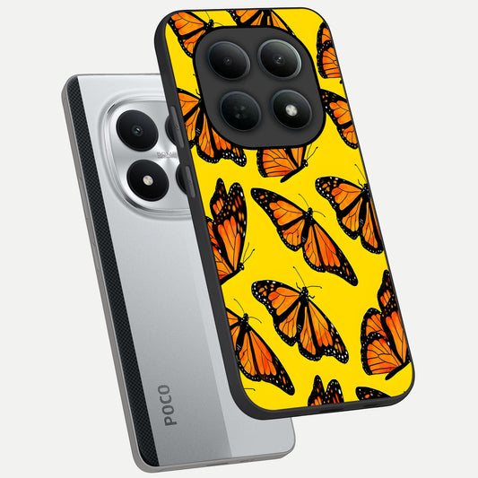 Golden Wing Flight phone case For Poco M8 Pro showing premium glass back cover with detailed artwork