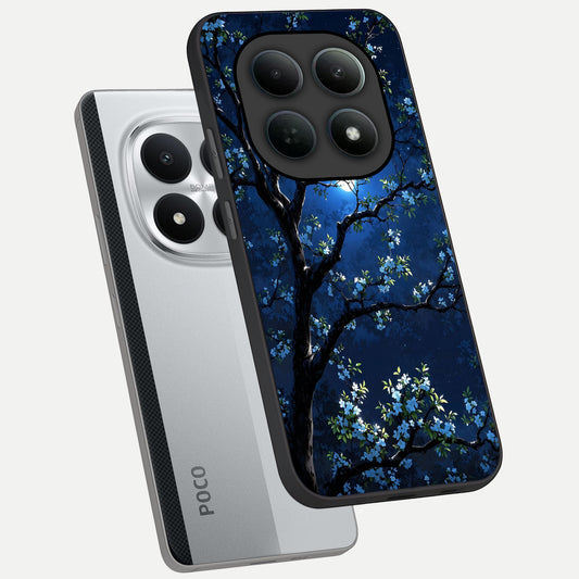 Mystic Floral Night phone case For Poco M8 Pro showing premium glass back cover with detailed artwork