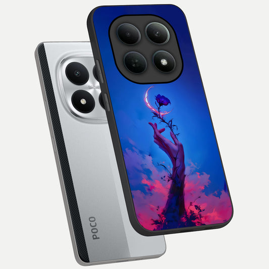 Mystic Hand phone case For Poco M8 Pro showing premium glass back cover with detailed artwork