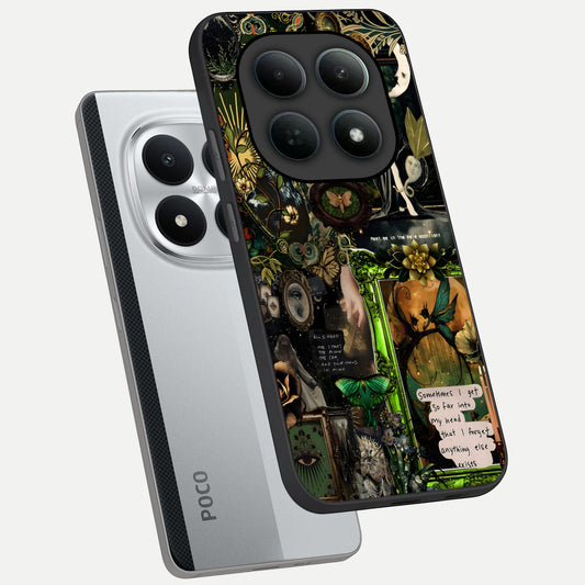 Mystic Woods Secret phone case For Poco M8 Pro showing premium glass back cover with detailed artwork