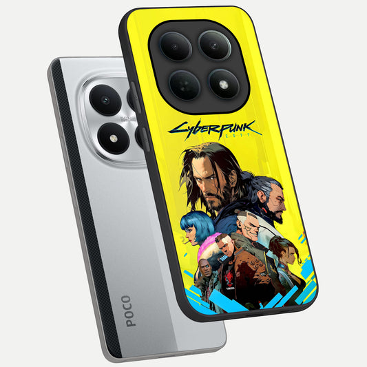 Neon Rebel Genesis phone case For Poco M8 Pro showing premium glass back cover with detailed artwork