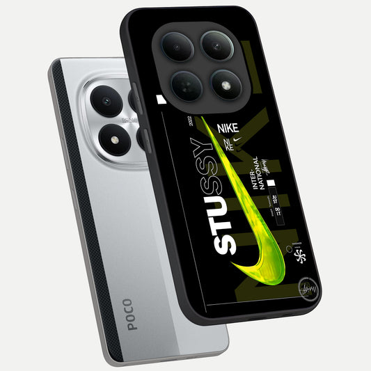 Neon Street Edition phone case For Poco M8 Pro showing premium glass back cover with detailed artwork