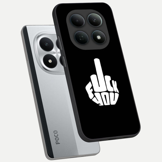 Rebel Mode On phone case For Poco M8 Pro showing premium glass back cover with detailed artwork