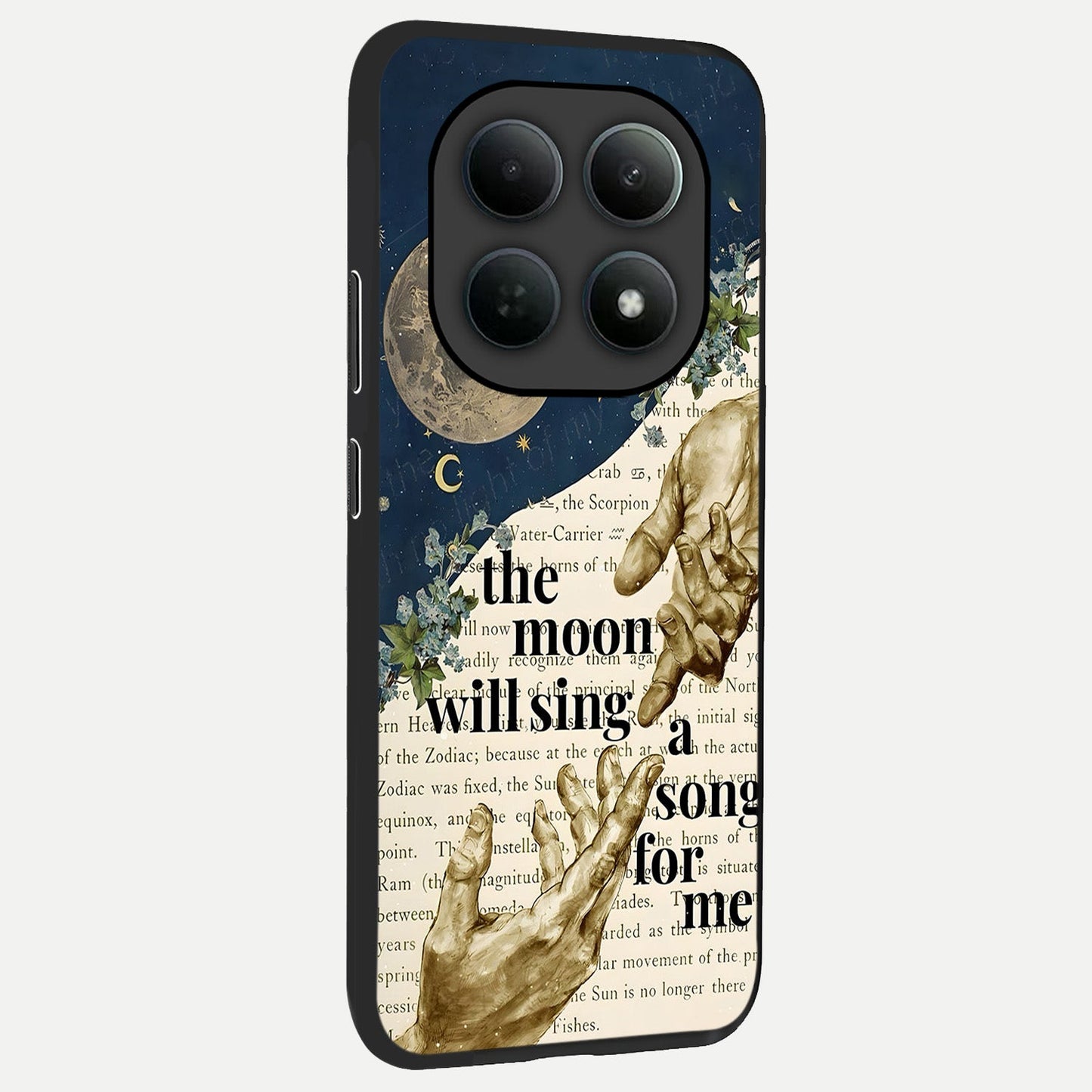 Aesthetic Divine back cover For Poco M8 Pro slim fit glass case with vibrant aesthetic design