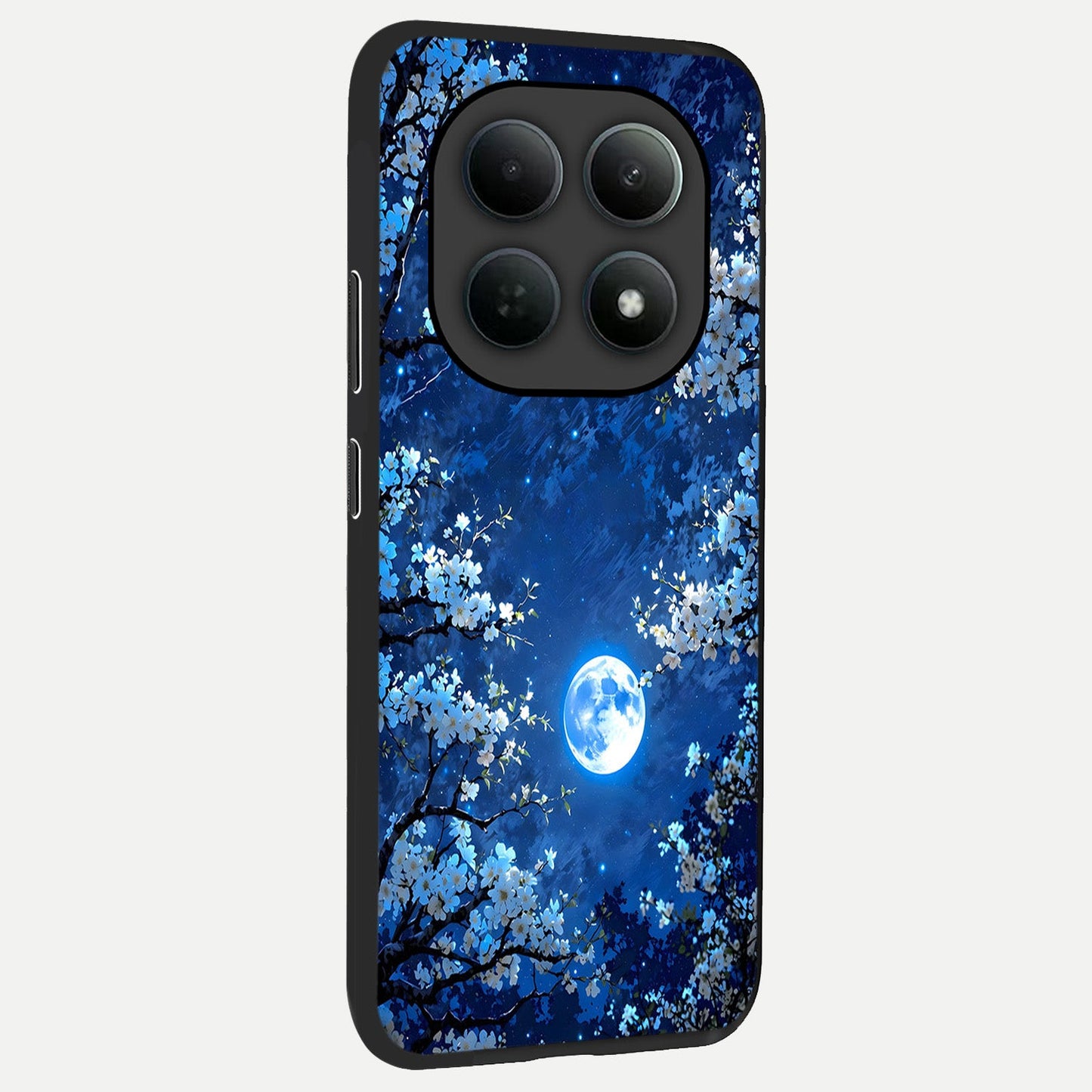 Blossom Moonlight Sky back cover For Poco M8 Pro slim fit glass case with vibrant aesthetic design