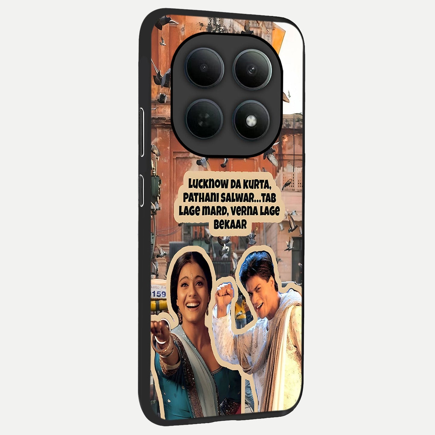 Desi Retro Vibes back cover For Poco M8 Pro slim fit glass case with vibrant aesthetic design